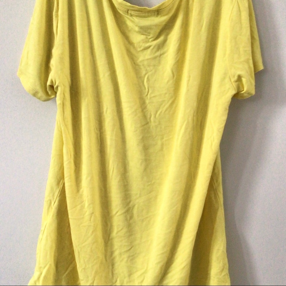 Yellow V-Neck tee With breast Pocket size Small